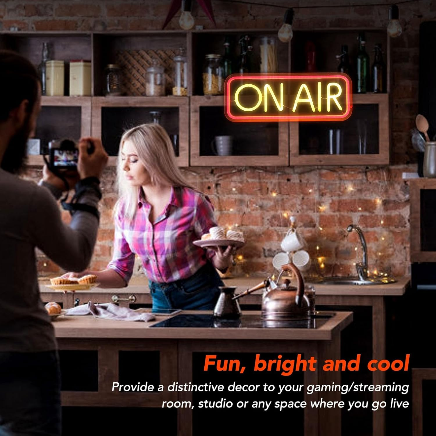 On Air Neon Signs, USB Powered Neon Night Light, LED Studio Live Decorative Lights, LED Neon Sign for Live Streaming/Studio/Light Sign Decor/Wall Decor/Bedroom Decoration image number 2