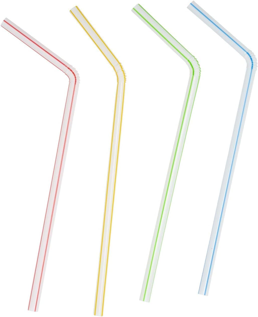 600 Pcs Reusable Straws, 20Cm Long, Multiple Colors Straws,Stripes Multiple Colors Straws,Suitable for Party, Various Drinks, Juice, Milk, Tea image number 1