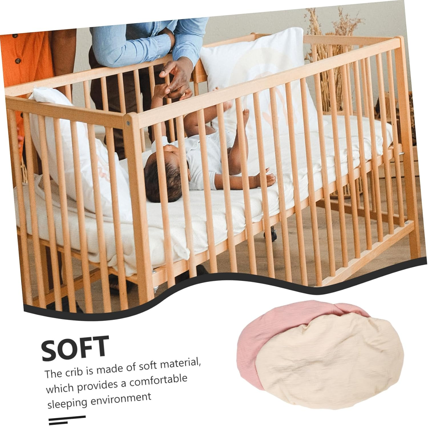 Bestonzon 2Pcs Crib Soft Comfortable Fitted Mat Cover Washable for Changing Table Cotton Changing Pad Covers image number 4