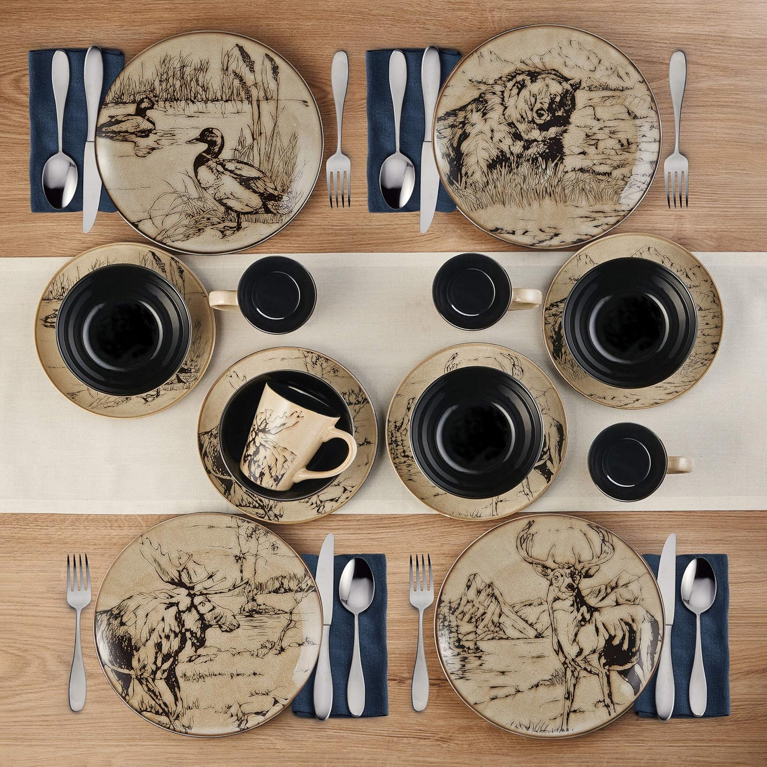 Mossy Oak 16-Piece Break-Up Infinity Dinnerware Set, Service for 4 image number 6