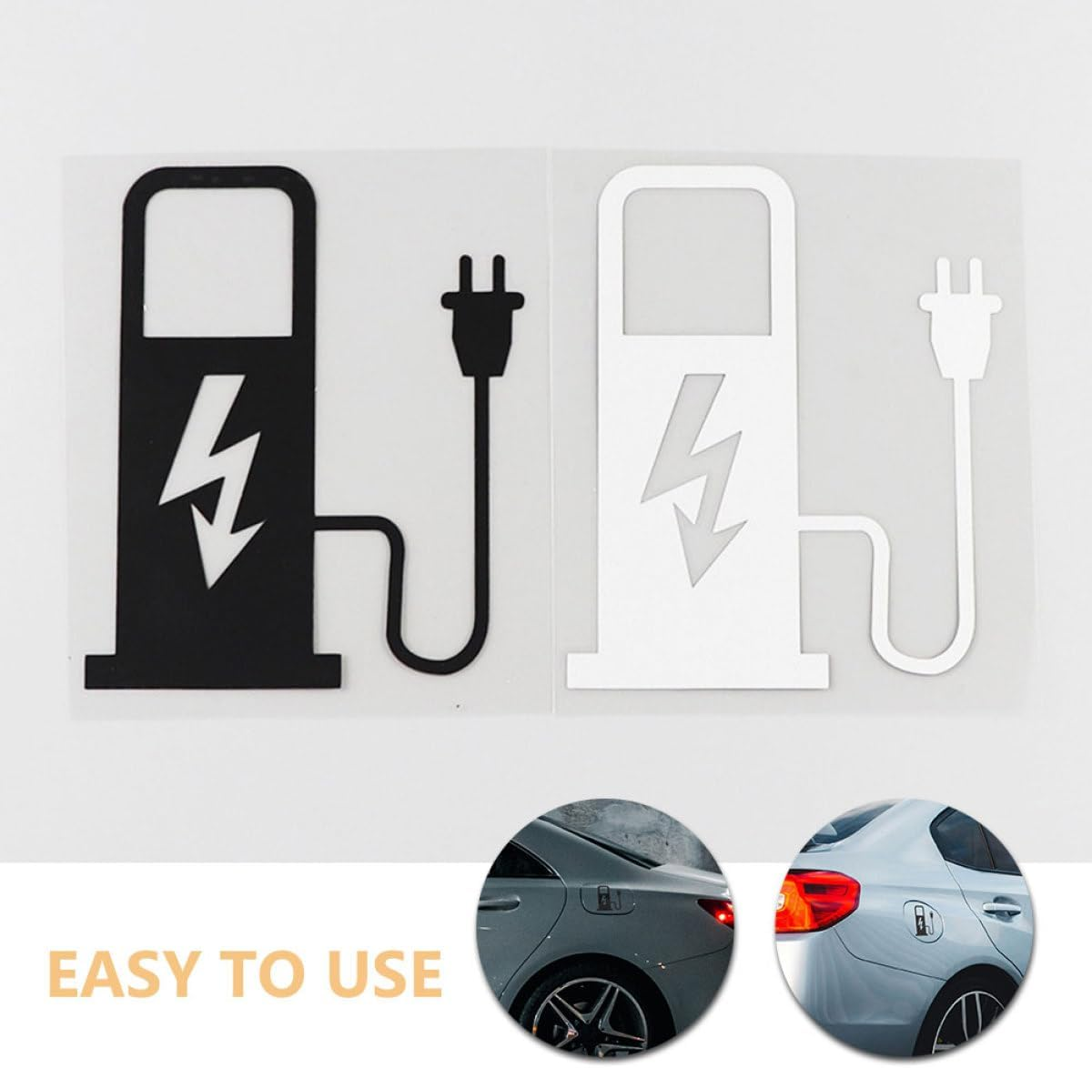 Ciieeo 2Pcs Ev Charging Decals Car Stickers PVC Protective Coating UV Resistant Electric Vehicle Window Graphics Stylish Auto Body Decorations for Electric Cars image number 3
