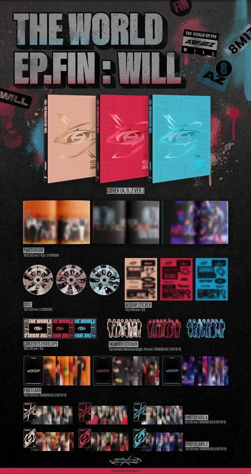 ATEEZ the World EP.FIN : Will 2Nd Album Cd+Photobook+Sticker+Photocard+Tracking Sealed (Standard a Version) image number 5
