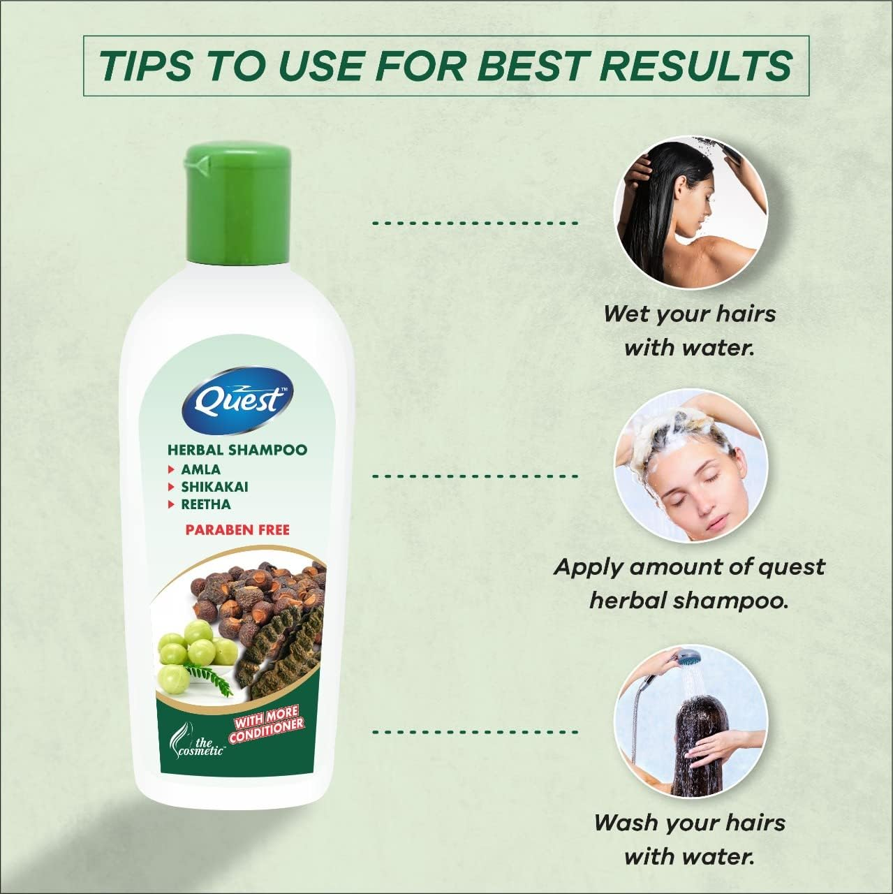 QUEST Herbal Shampoo - 400Ml image number 1