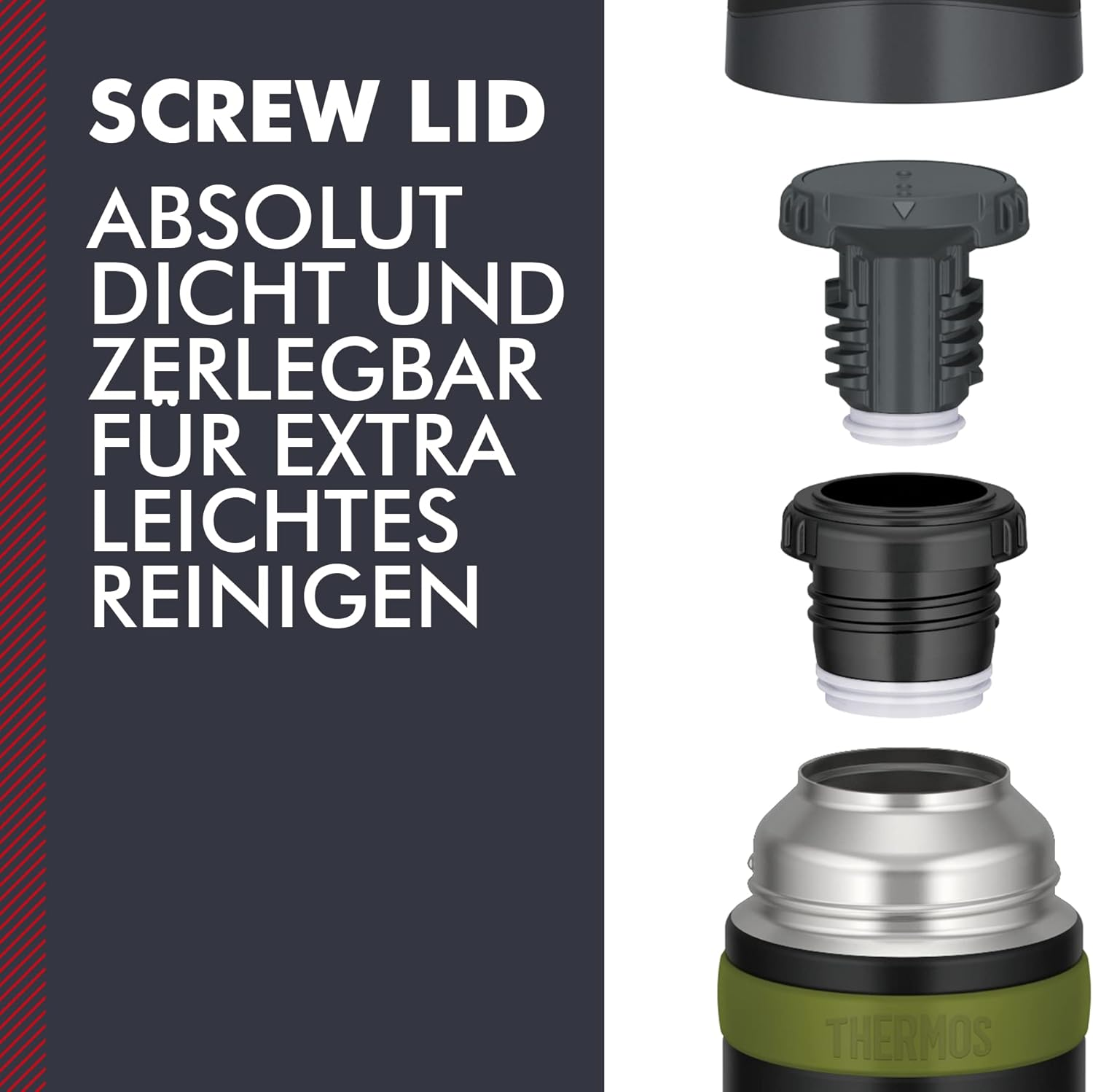 Thermos Flask, Stainless Steel, Charcoal Black Mat, 0,7 Liter image number 5