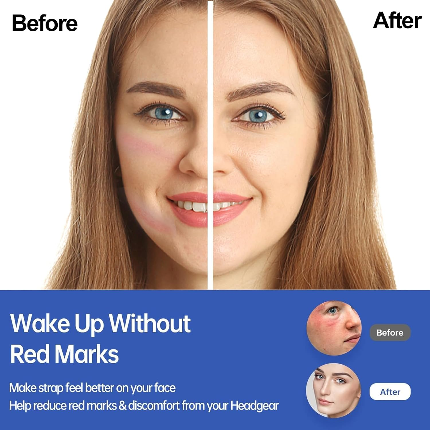 8 Pack Face Cushion Covers,Universal and Convenient Machine Covers，Mask Covers Material Is Soft and Durable,Skin-Friendly Material, Good Breathability, No Marks after Long-Term Wear, Non-Irritating (Blue) image number 2