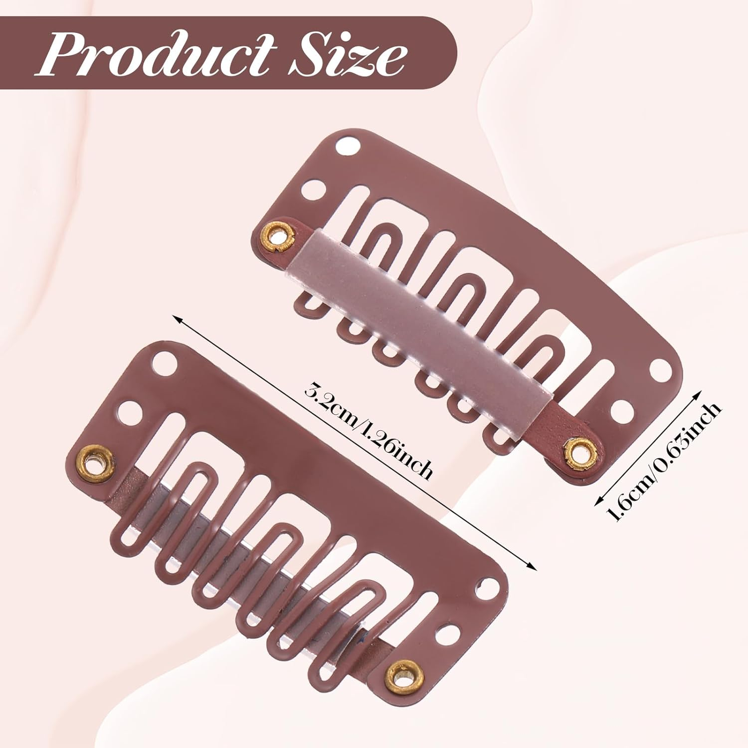 Pack of 30 U-Shaped Wig Clips, Ymapinc Hair Extensions Clips, Metal Hair Extension Clips, Wigs Accessories Tools for DIY Wigs, Hair Extensions, Black, Light Brown, Beige