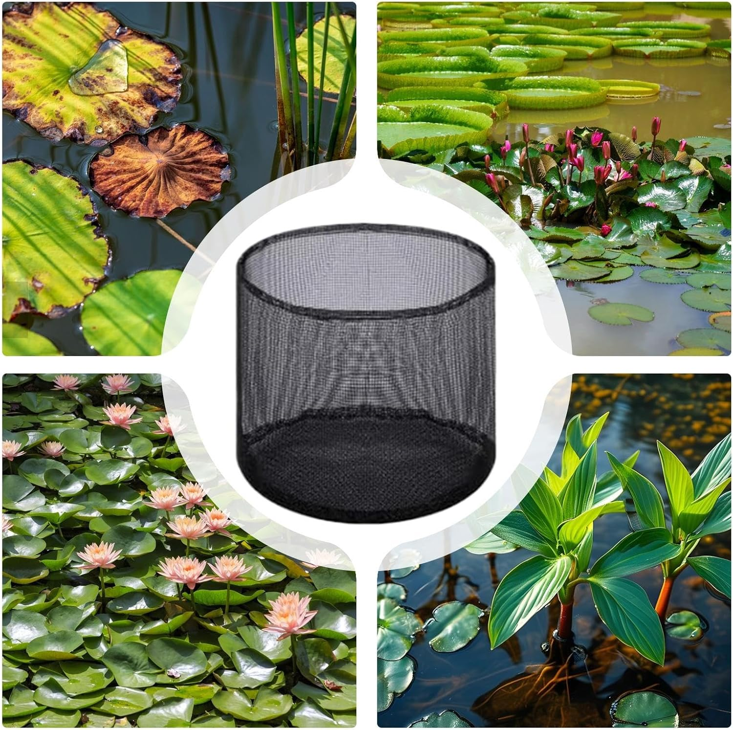 Water Lily Mesh Bags | Reusable Pond Plant Baskets,Set of 4 Large Garden Supplies, Breathable Tomato Planter for Vegetable Planting - Circular image number 5