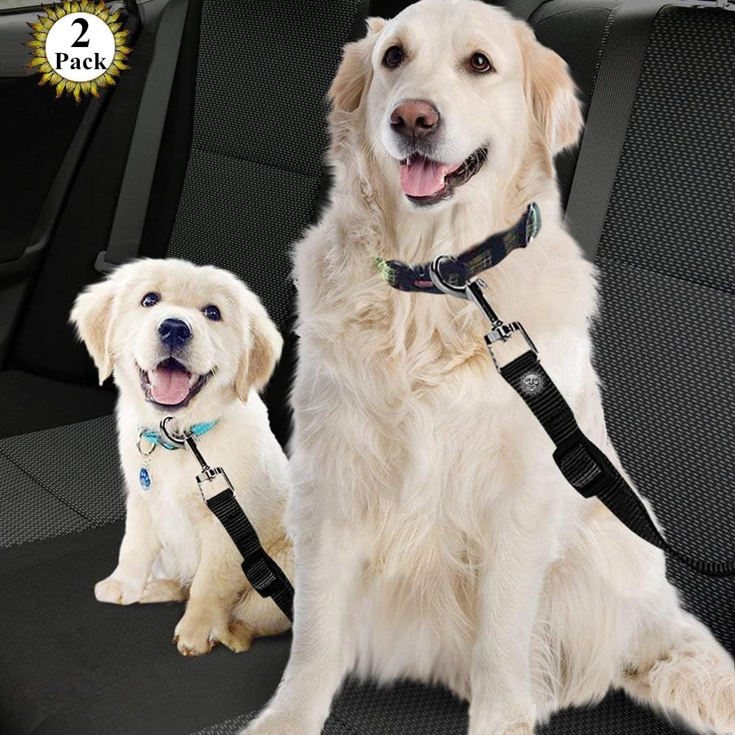 2 Pack Dog Seat Belt for Car, Adjustable Nylon Pet Seatbelt, Supports All Cars, Seatbelt for Dogs in Car, Dog Car Leash Seat Belt, Cats and Ferrets Seat Belt Harnesses image number 4