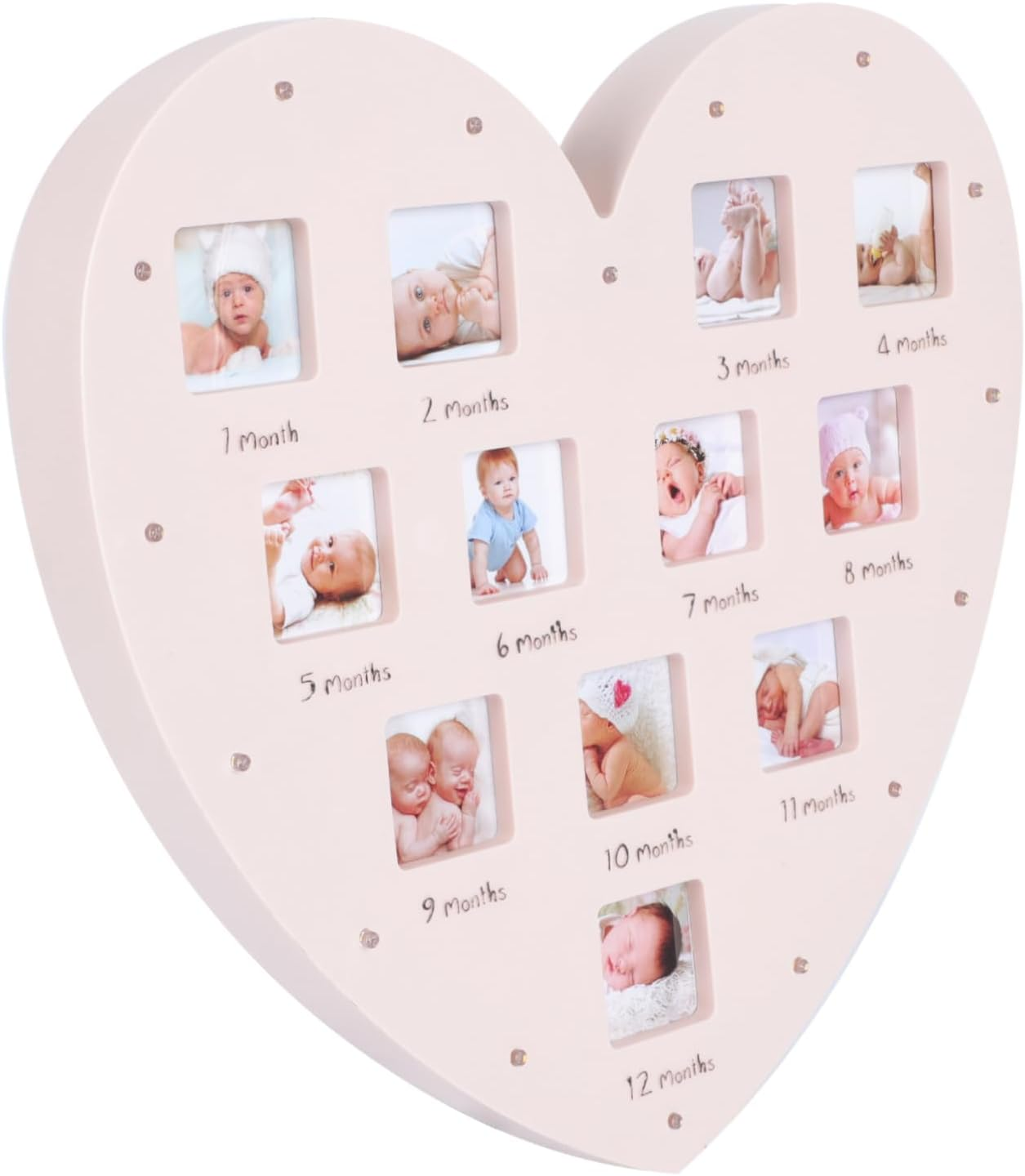 Heart Shape Photo Frame with Light Growth Photo Frame for First Year Month Desktop Ornament Newborn for Boys image number 4