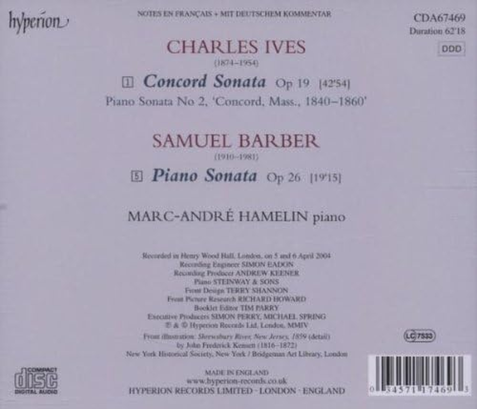 Ives: Concord Sonata; Barber: Piano Sonata image number 1