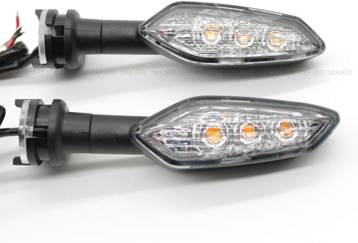 Motorcycle LED Turn Signal Indicator Lights for Yamaha MT-01 MT-25 MT-03 MT-10 MT-09 MT-07 TRACER FZ1 FZ6 FZ8 FAZER FZ6R XJ6 TDM900 XSR900 XSR700 Motorbike Front/Rear Turning Blinker 1 Pair (Clear) image number 1