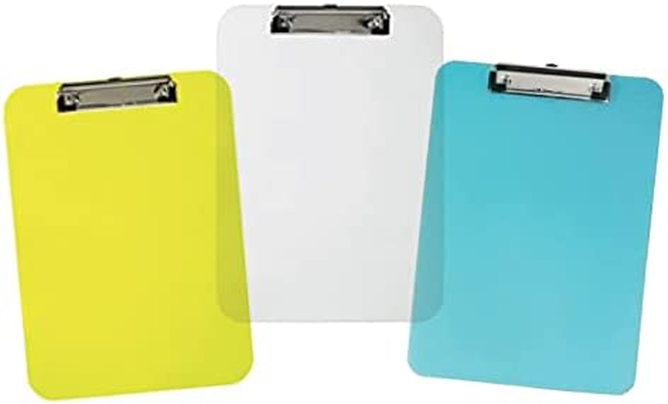 Bantex, A4 Clipboard, 1 Unit, Tansparent Plastic, Spring Clip, Random Colour Select from Blue, Yellow, White