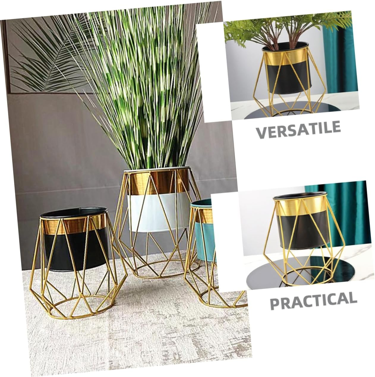Sosoport Nordic Flower Stand Plant Stands Indoor Flower Pot Balcony Flowerpot Indoor Flowerpot Office Planter Office Supply image number 1