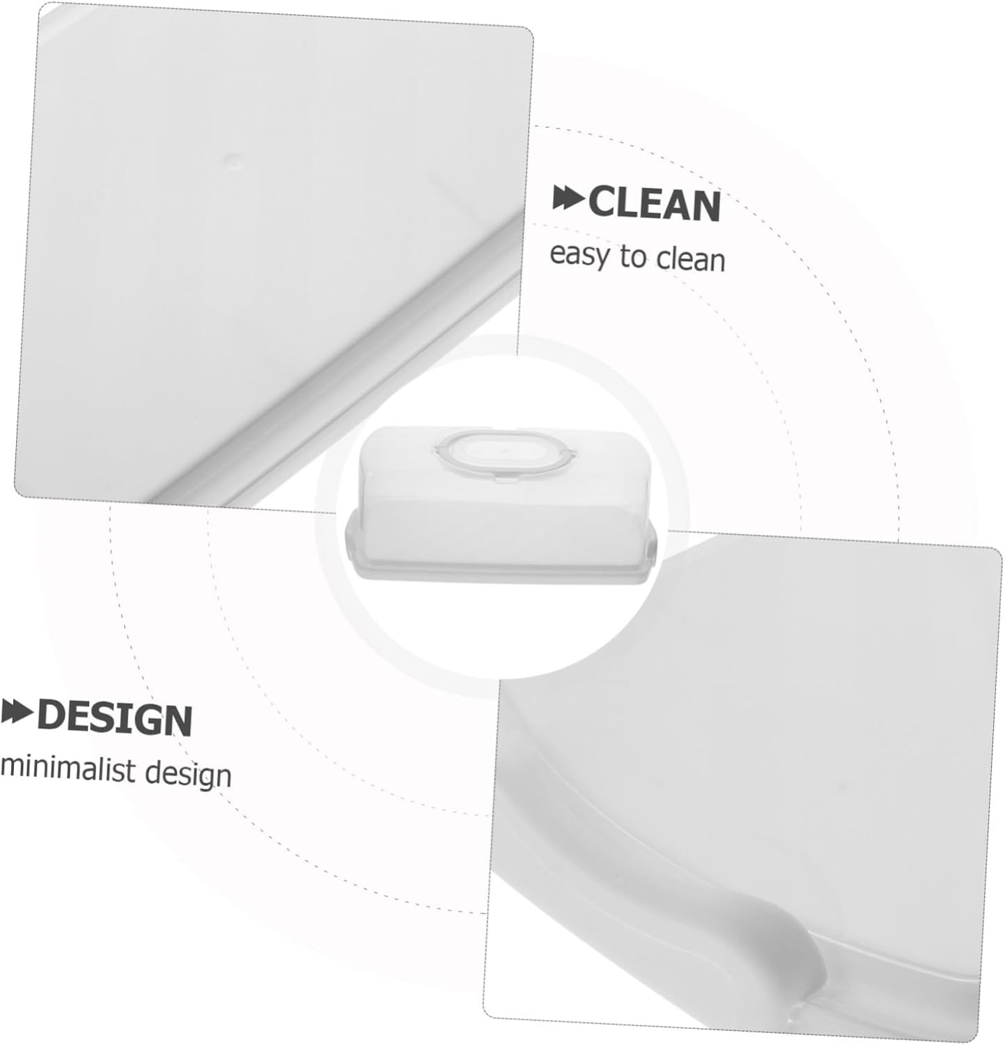 Hoement Bread Storage Box Rectangular Bread Carrier Lid and Handle Airtight Cake Container Reusable PP Material