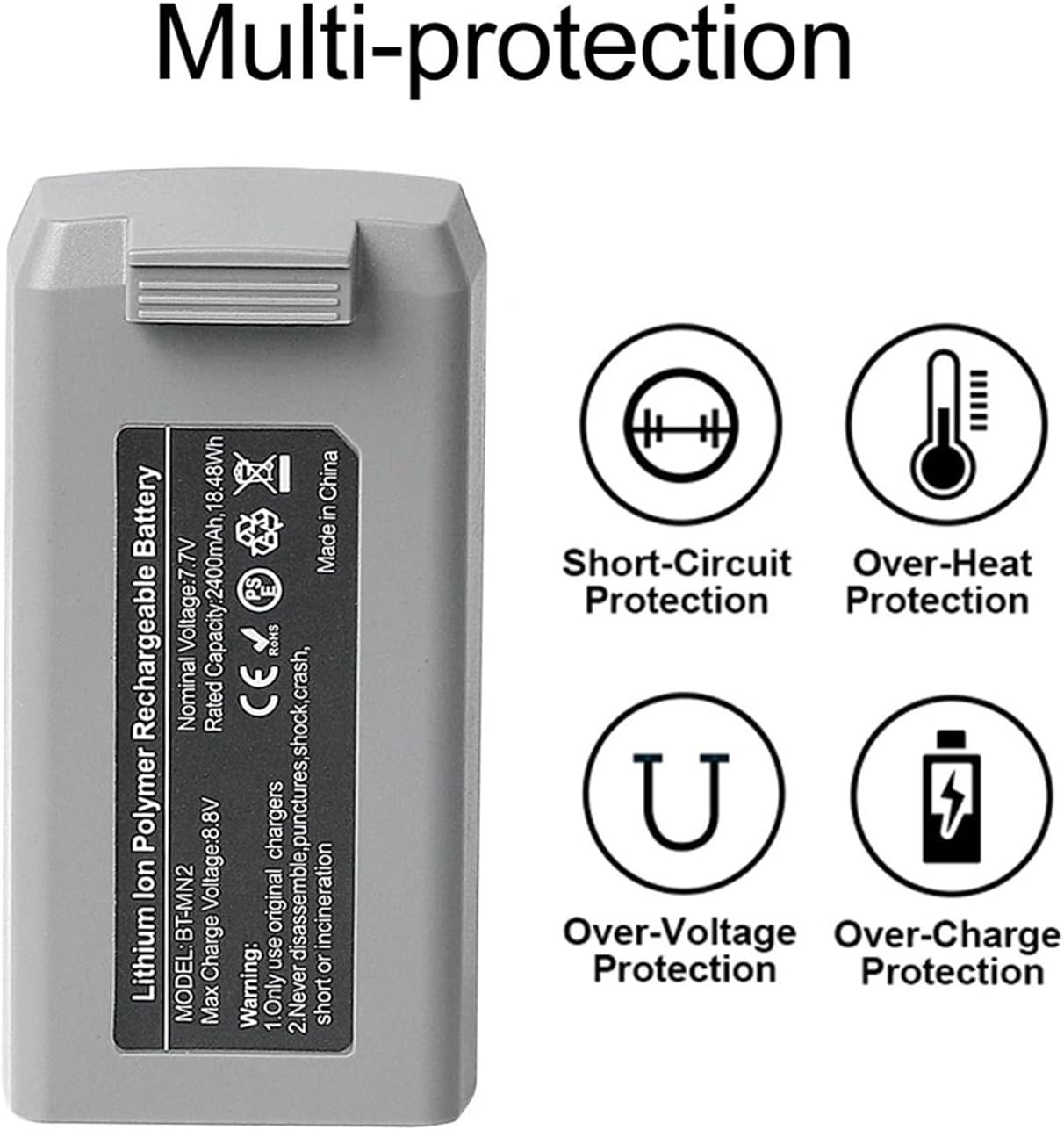 2400Mah 7.7V Intelligent Flight Battery - Compatible with DJI Mini 4K, Mini 2, Mini SE, Mini 2 SE - 31-Minute Long Flight Time(2Pcs) image number 4