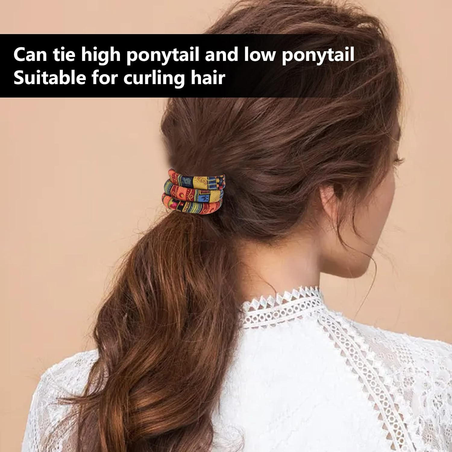 Spiral Lock Hair Band, 63 Cm Hair Scrunchie, Spiral Fabric Dreadlock, Bendable Dreadlock Hair Scrunchie, Ponytail Holder for Women and Men, Long Dreads, Thick Curly Hair Holder (Style 1) image number 1