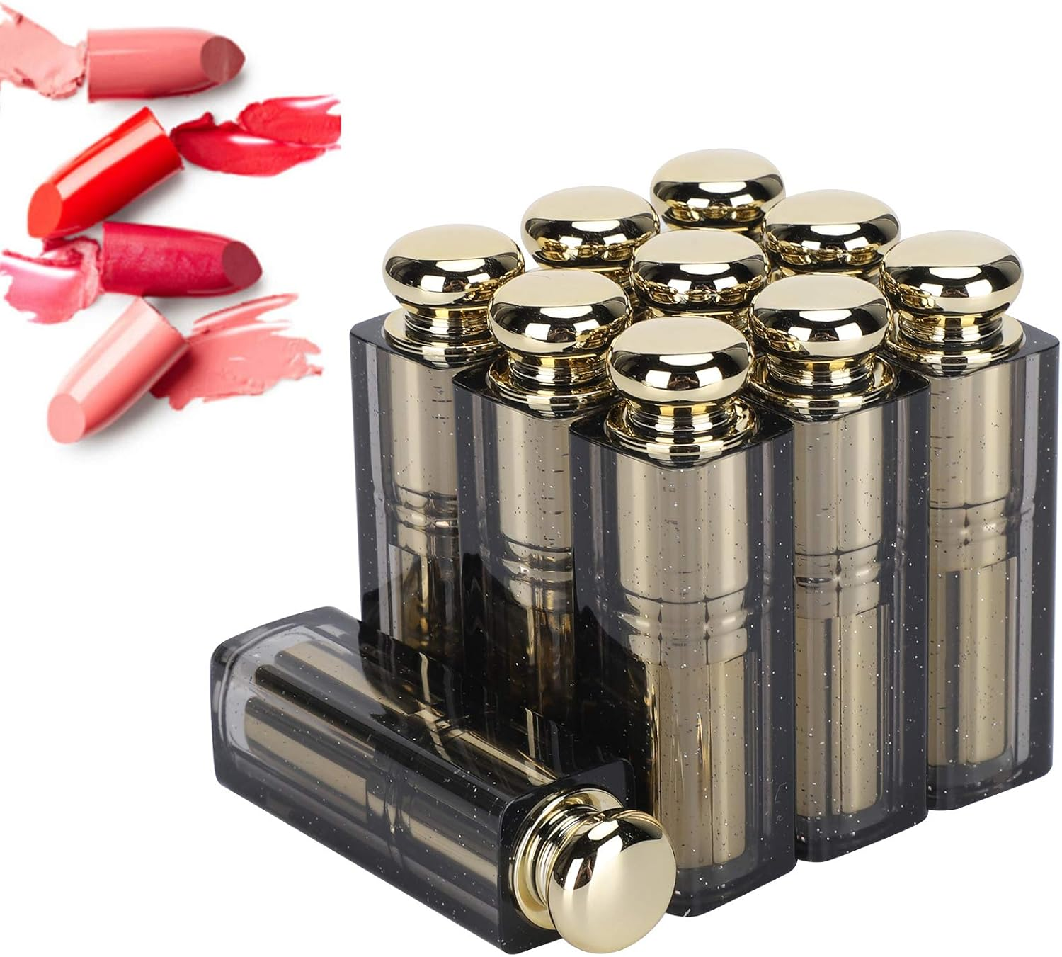 Refillable Lipstick Empty Tube DIY Lip Balm Container ABS Cosmetic Tool Bottle with Precise Alignment for DIY Lipstick Lip Balm Making 10Pcs Set image number 1