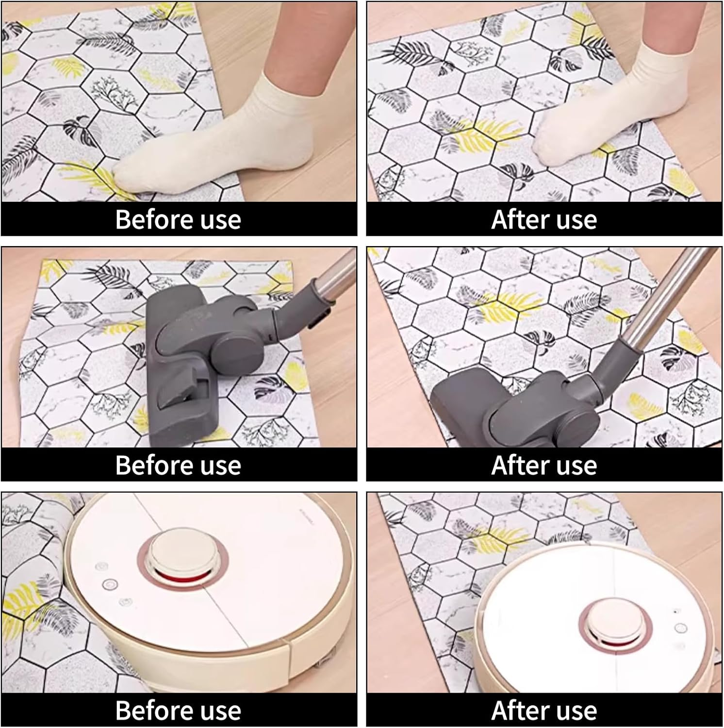 16Pcs Rug Carpet Non Slip Grippers, Reusable Rug Gripper for Hardwood Floors, Rug anti Slip Grips, Keep Corners Flat, Removable(Black) image number 2