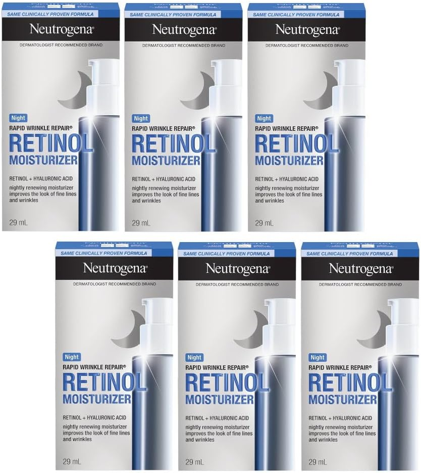 6X Neutrogena Rapid Wrinkle Repair Retinol Night Moisturiser 29Ml