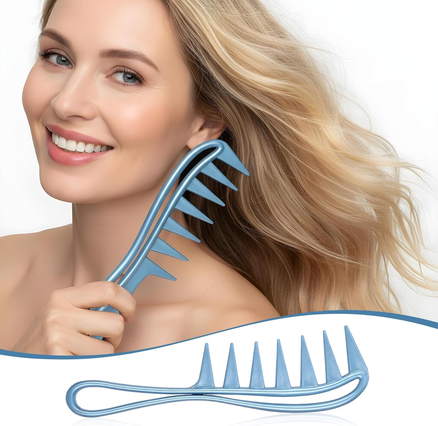 LIQWEI 5Pcs Wide Tooth Comb, Wide Tooth Comb for Curls, Texture Combs Hair Shark Teasing Combs, Styling Combing for Curly Wet Wavy Thick Hair Wigs