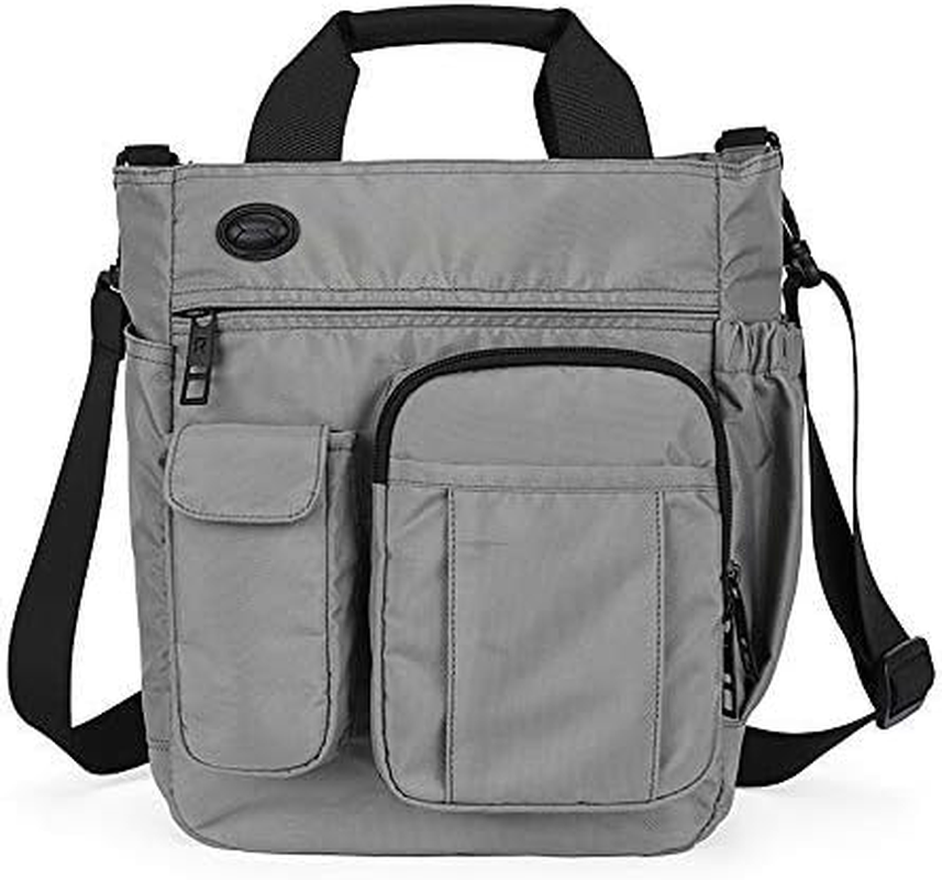 Mens Shoulder Bag,Multi-Functional Crossbody Messenger Bag Business Satchel Sling Travel Ipad Documents Briefcase (Grey) image number 3