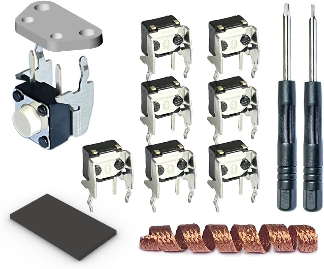 Elecgear 8Pcs Tactile Switch + Desoldering Heating Plate for Xbox One, Series S/X, Elite Controllers and Electronics Devices, Replacement LB RB Bumper Button and Special Desolder Repair Tools Incl. image number 3