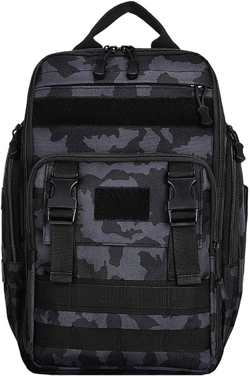 AIMALL Tactical Backpack - Expandable 600D Nylon Military Backpack with MOLLE System, Multiple Compartments, Water-Resistant, Hydration Compatible for Travel and Combat - Black image number 7