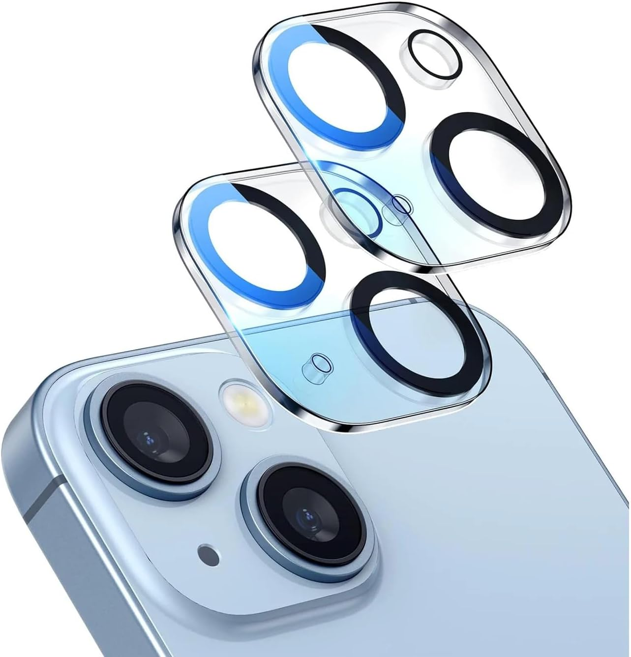 [2 Pack] Clear Camera Lens Tempered Glass Screen Protector Cover, JR Joyreap 9H Ultra-Thin Transparent Camera Lens Protective Tempered Glass Protector Film for Iphone 13 12 11 Mini Pro Promax (For Iphone 13) image number 3