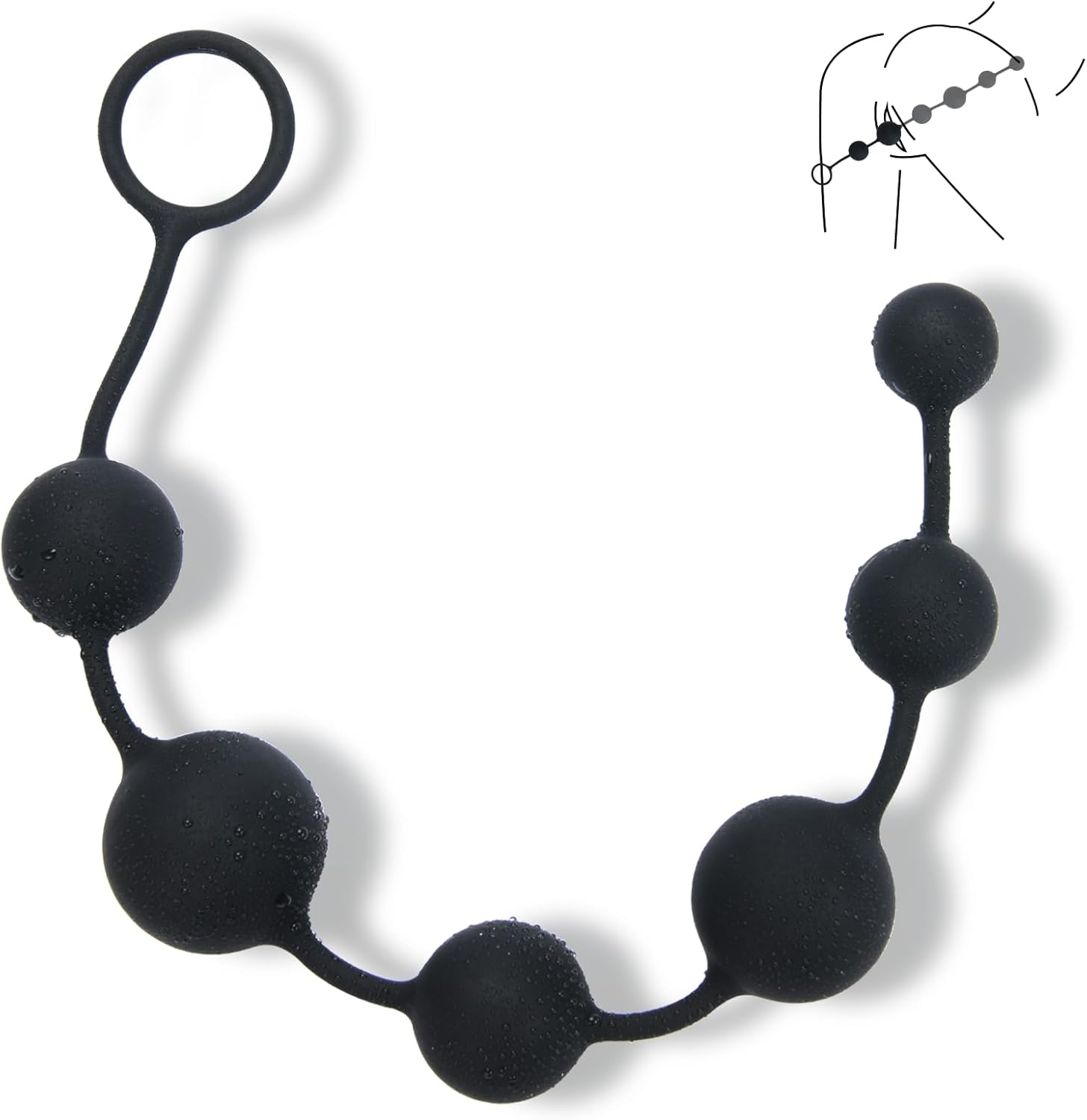 16'' Long Classic 6 Bead Anal Beads for Advanced Players, Prostate Massager with Pull Ring Silicone-Made Sex Toys for Men Women Couples, Flexible Anal Trainer