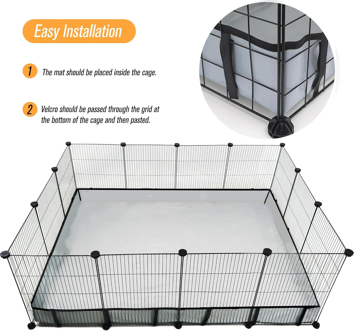Guinea Pig Cage Liner Tarp Bottom Waterproof and Washable Base Also for Rabbits, Bunny, Chinchesillas, Hedgehog, Ferrets and Other Small Animals(42X56 Inches) image number 6