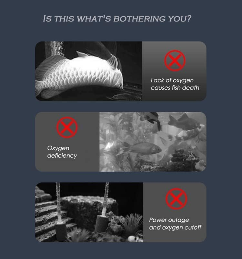 Aquarium Air Pump，Portable Mini USB Aquarium Fish Tank Oxygen Air Pump,Mute Energy Saving Supplies Accessories. - 2 Hoses-2 Air Stones image number 5