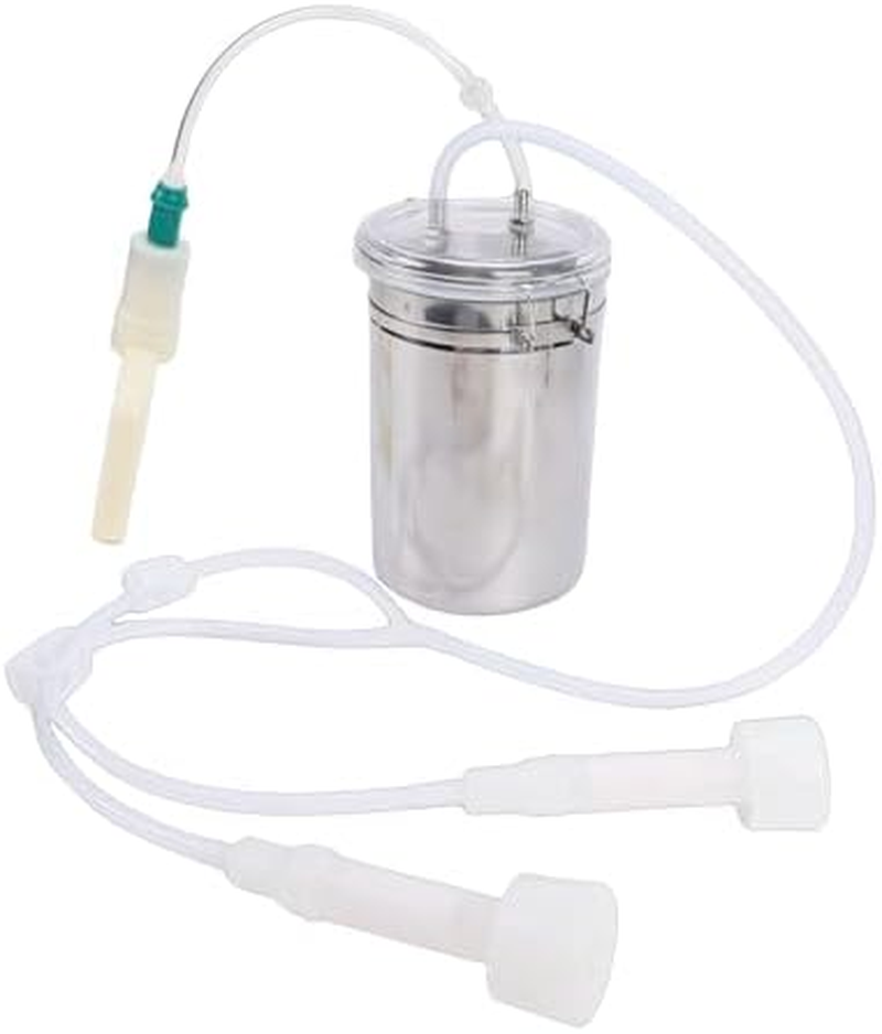 2L Portable Household Goat, Ez Milker for Goats, Goat Milking Machine, Stainless Steel Vacuum Beef Sheep Goat Milker, Manual Milking Machine Kit for Small Farm Home
