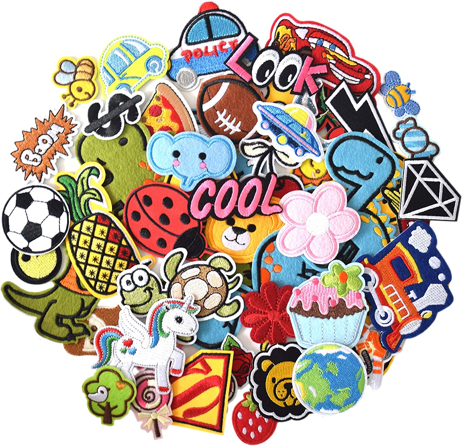 J.CARP 52Pcs White Alphabet a to Z Patches, Iron on Sew on Letters for Clothing.