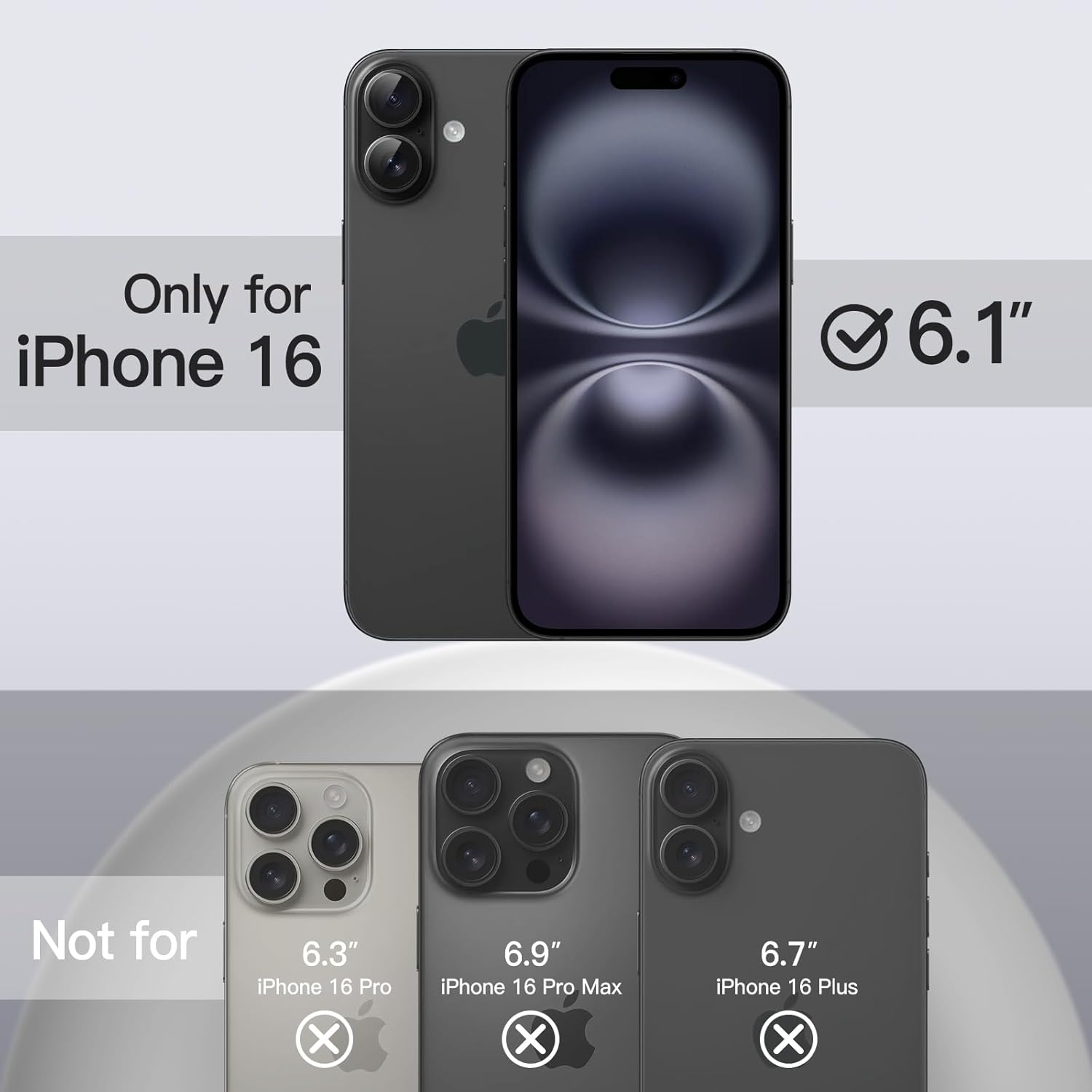 Jetech Liquid Silicone Case for Iphone 16 6.1-Inch, Silky Soft Touch Full-Body Protective Phone Case, Anti-Scratch Shockproof Cover with Microfiber Lining (Black) - Black image number 3