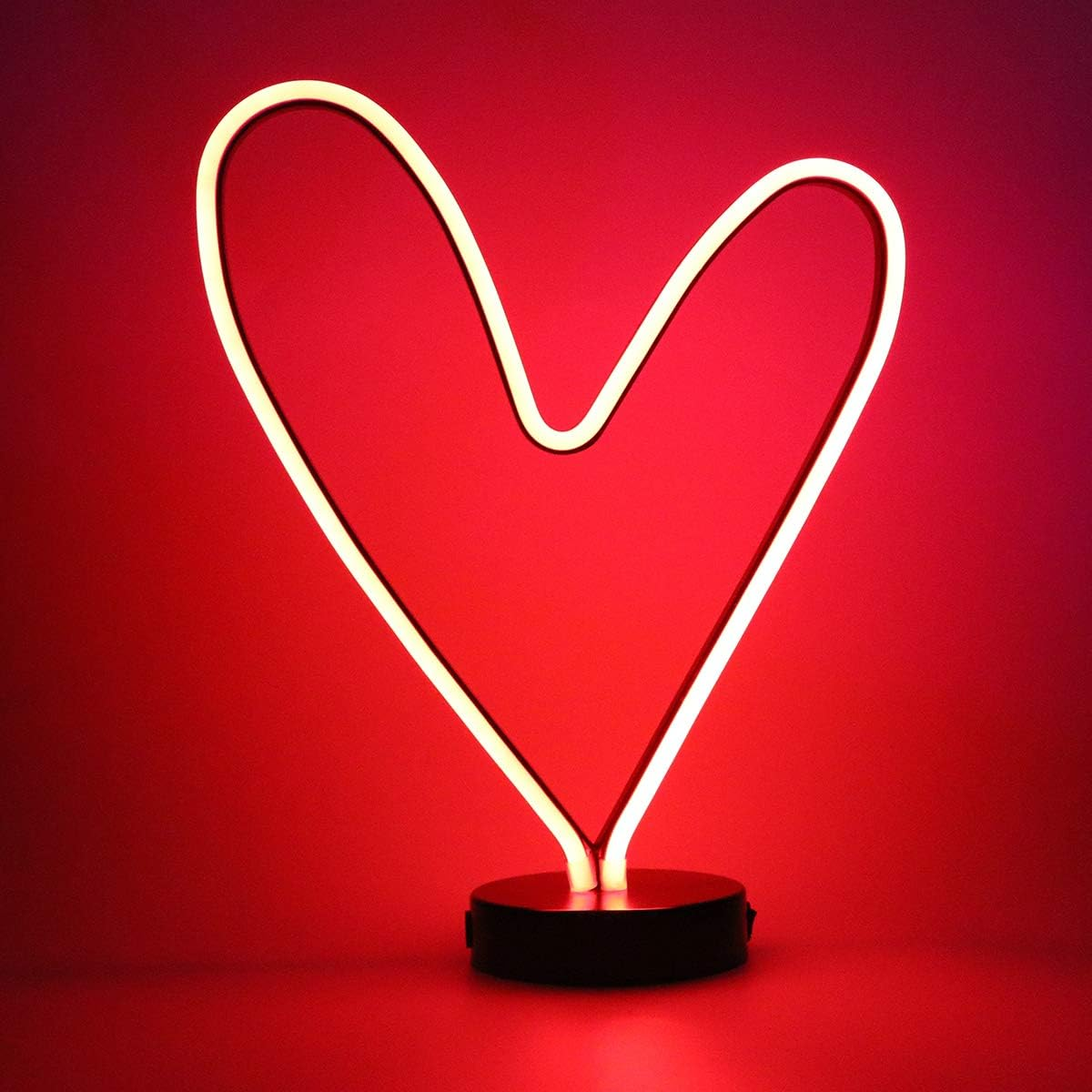EOE Heart Shape LED Neon Table Light with USB Cable image number 1