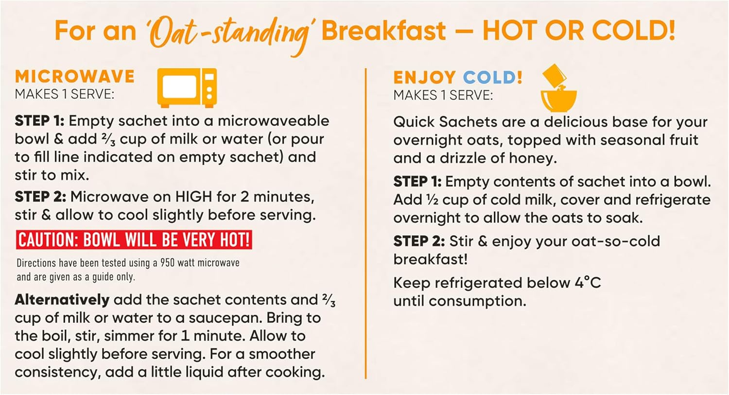 UNCLE TOBYS Oats Quick Sachets Honey, Big Bowl 30 Percent Extra, 8 Sachets image number 4