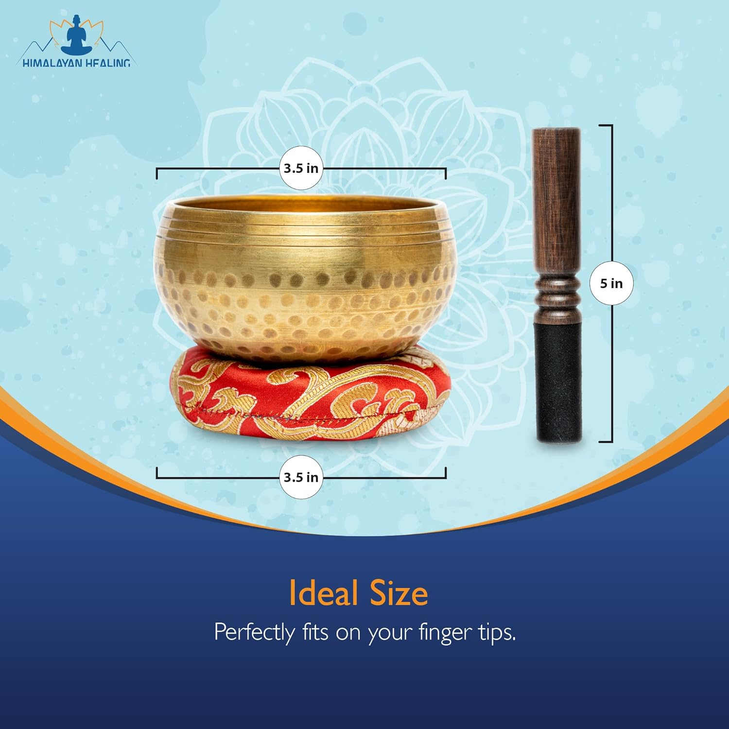 Tibetan Singing Bowls Set~ Meditation Sound Bowl Hand Hammered in Nepal for Yoga, Meditation, Mindfulness, Healing & Chakra Balancing~ (3.5 Inch) image number 5