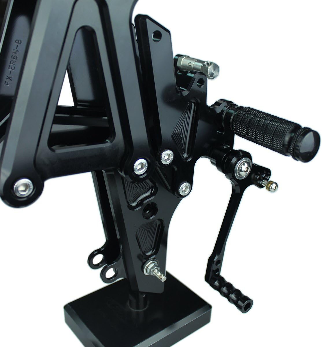 FXCNC CNC ER6N ER6F Billet Motorcycle Rearsets Foot Pegs Rear Set Footrests Fully Adjustable Foot Boards Compatible with Ninja 650R ER-6F ER-6N 2012-2014 image number 2