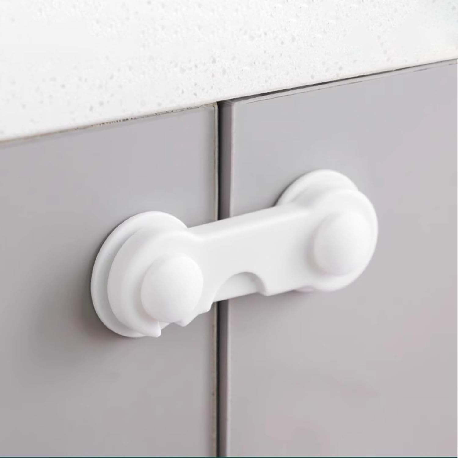 6 Pack Child Proof Locks for Cabinet Doors and Drawers Adhesive No Drilling Child Safety Locks for Cabinet Wardrobe Pantry Cupboard Baby Proofing Drawer Locks for Kitchen Bathroom and Laundry image number 2