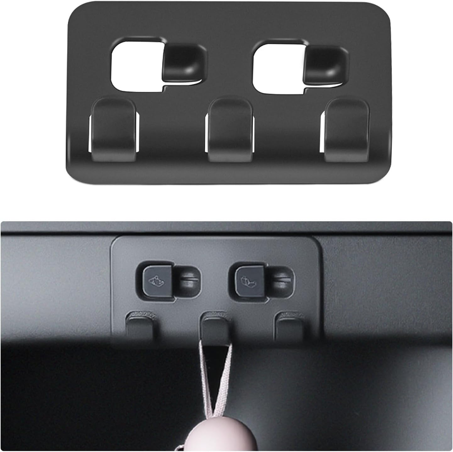 Rear Trunk Hook for Model Y, 5 Seater Upgrade Trunk Hook Holding Clips, Rear Trunk Grocery Bag Holder Hooks for Hanger, Interior Accessories Compatible with Model Y 2021-2023 image number 1