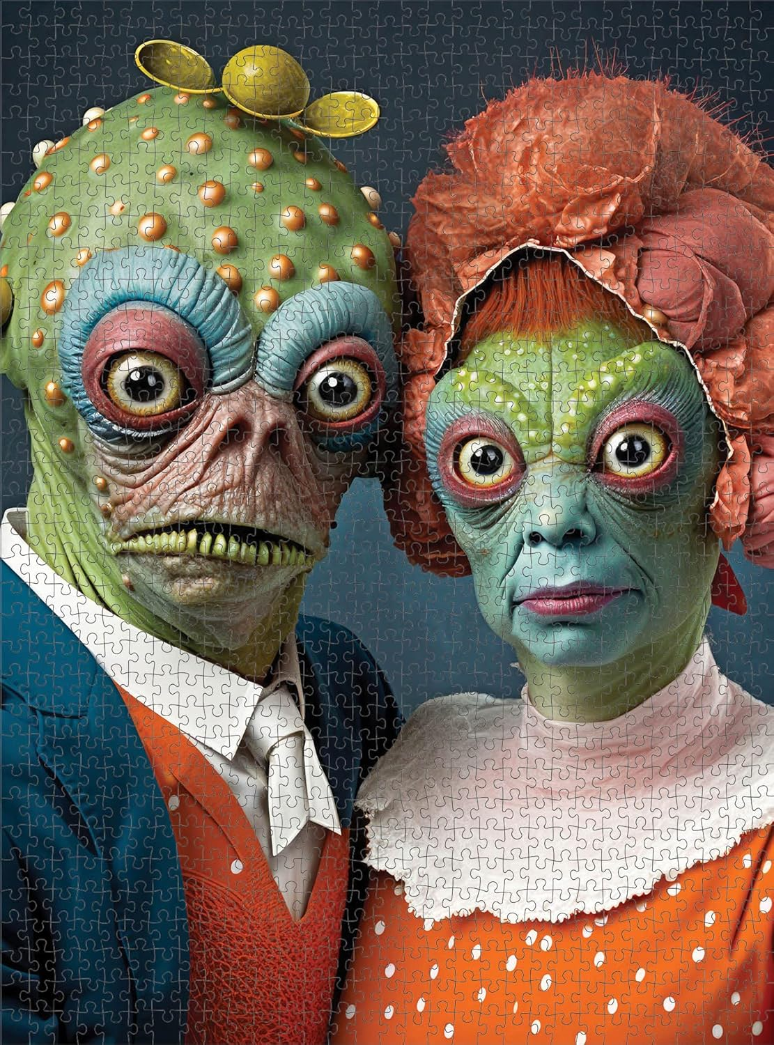 Cross & Glory Meet the Aliens: Vaxion and Lirien 1000 Piece Jigsaw Puzzle by - Unique and Colorful Artwork of an Alien Couple for Puzzle Enthusiasts and Science Fiction Fans image number 2