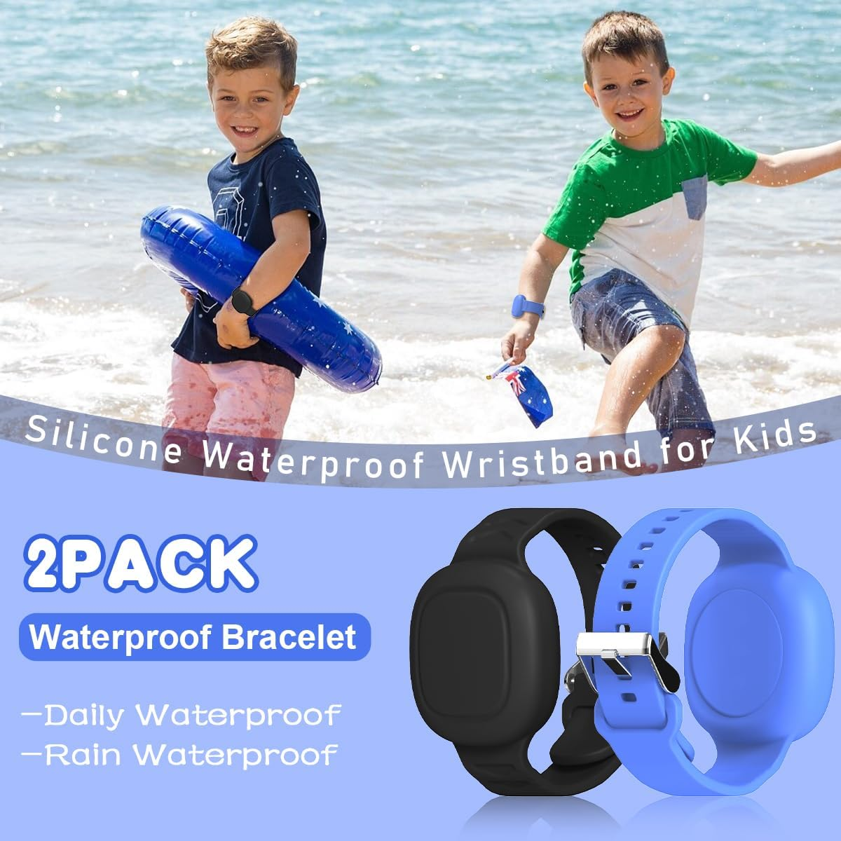 [2 Pack] Compatible for Tile Mate Bracelet Waterproof, Soft Silicone Wristband Holder Full Case Cover for Tile Mate (2022), Hidden Case for Child/Teen/Elderly image number 2