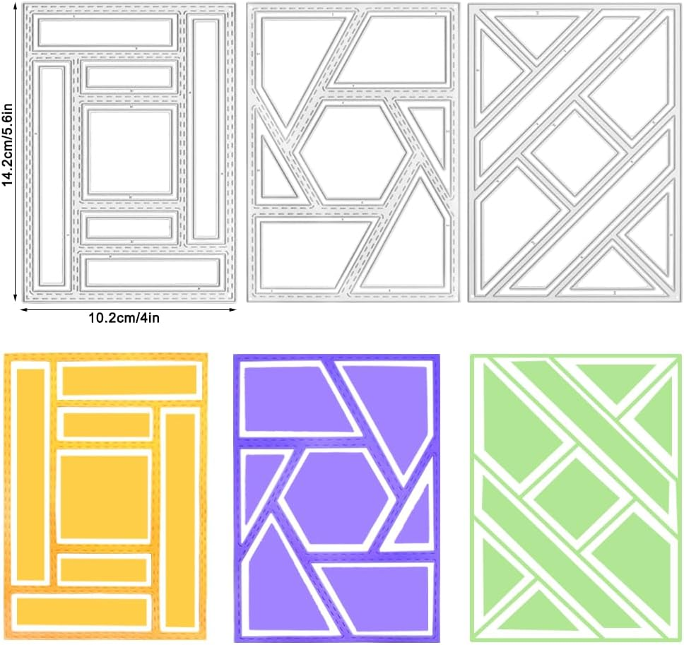 AFUNTA Rectangular Die Cuts for Card Making, 3 PCS Frame Scrapbook Metal Cutting Dies Embossing Tools for Card Making Supplies, Paper Album Decor image number 5