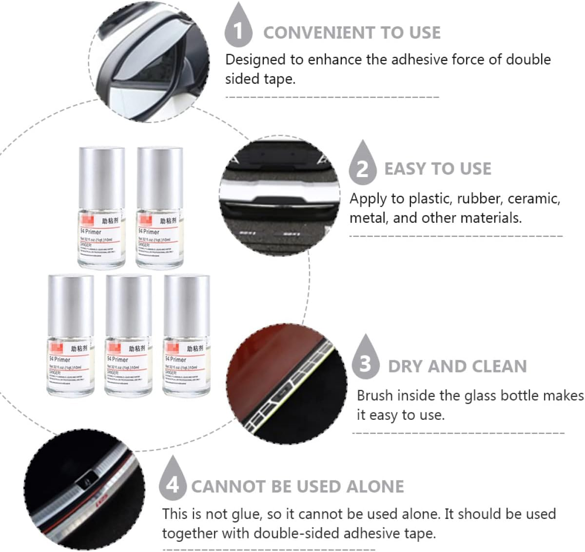 Mobestech Car Adhesion Promoter Automotive Adhesives Double Sided Adhesive Tape Activator Tape Primer 94 image number 6