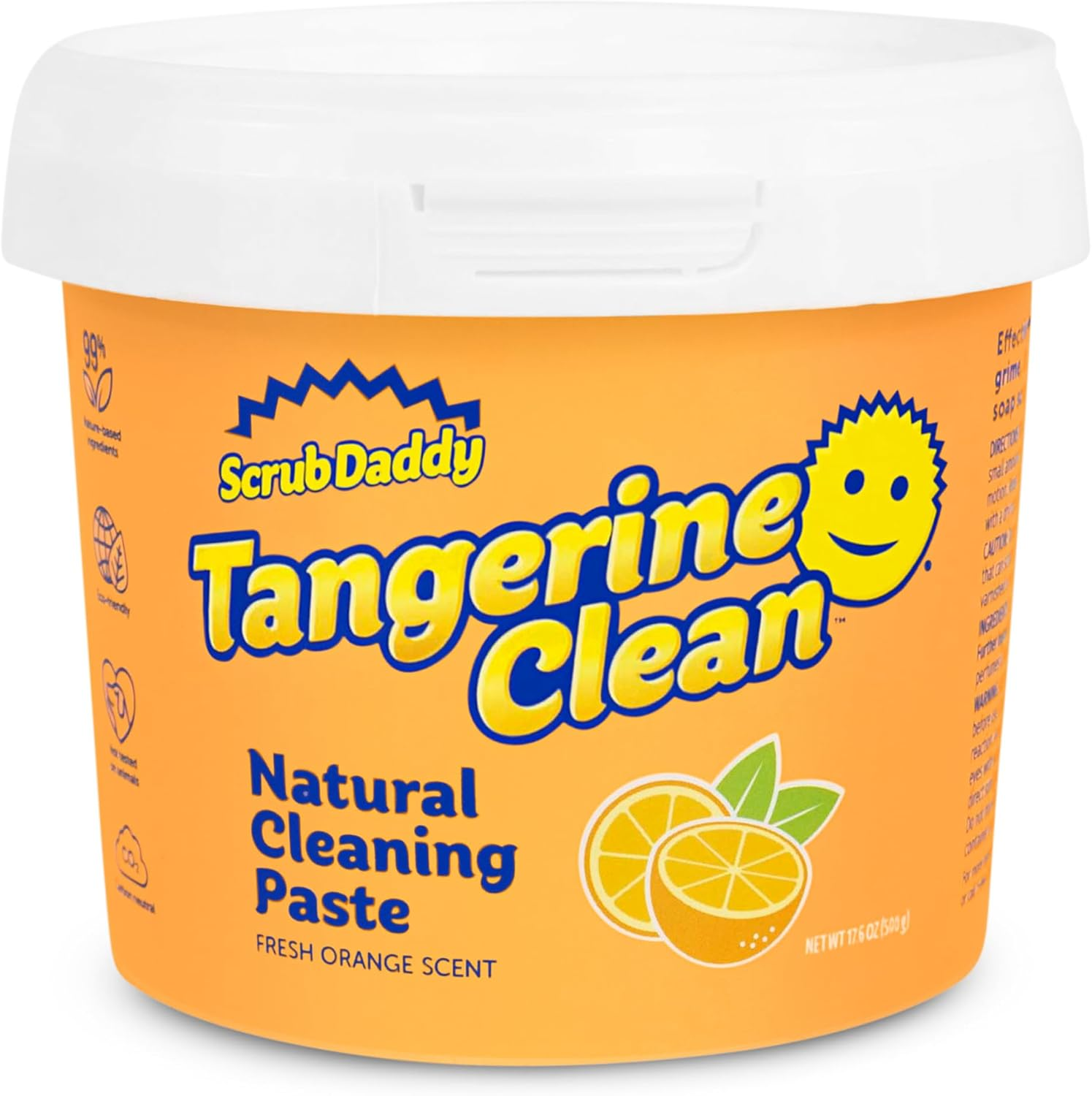Scrub Daddy Tangerine Clean - Multi-Purpose Natural Cleaning Paste - Tough on Grime, Gentle on Surfaces - 99% Natural Ingredients, Light Orange Scent image number 3