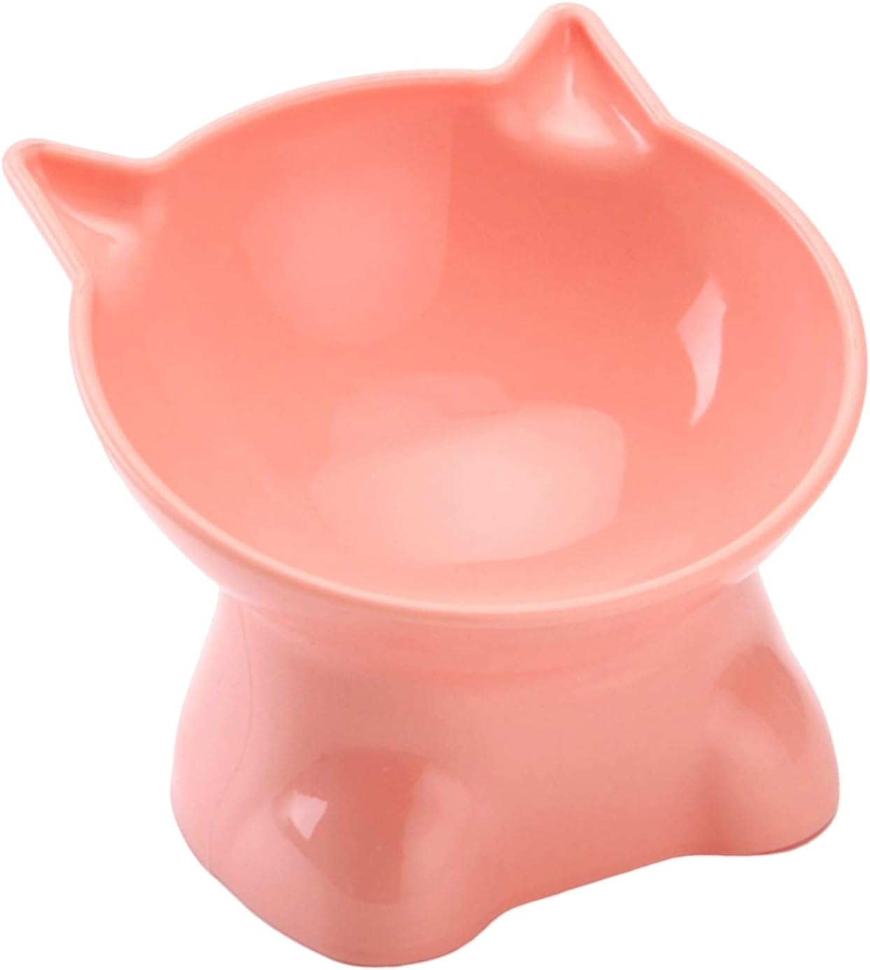 Tainrunse Pet Food Bowl Cute Cat Shape Pet Cat Dog Food Feeding Container Neck Guard Practical Reasonable Height Pink image number 2