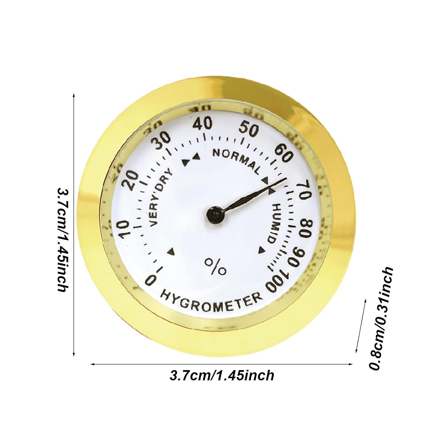 Humidor Hygrometer - Analog Reader, round Humidity Gauge | High Precision Analog Sensor, Accurate Humidity Monitor for Cabinet Maintenance, Hygrometer Tool for Storage Cans Setup Shelf Use image number 3