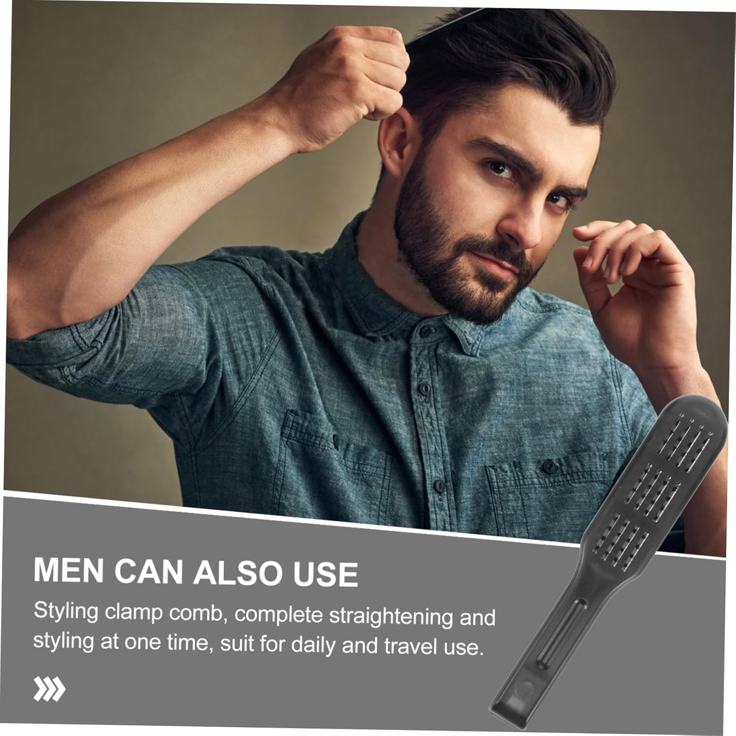 GANAZONO Hair Straighteners Brush Double-Sided Styling Tool Anti-Static Hair Health Smooth Straightening