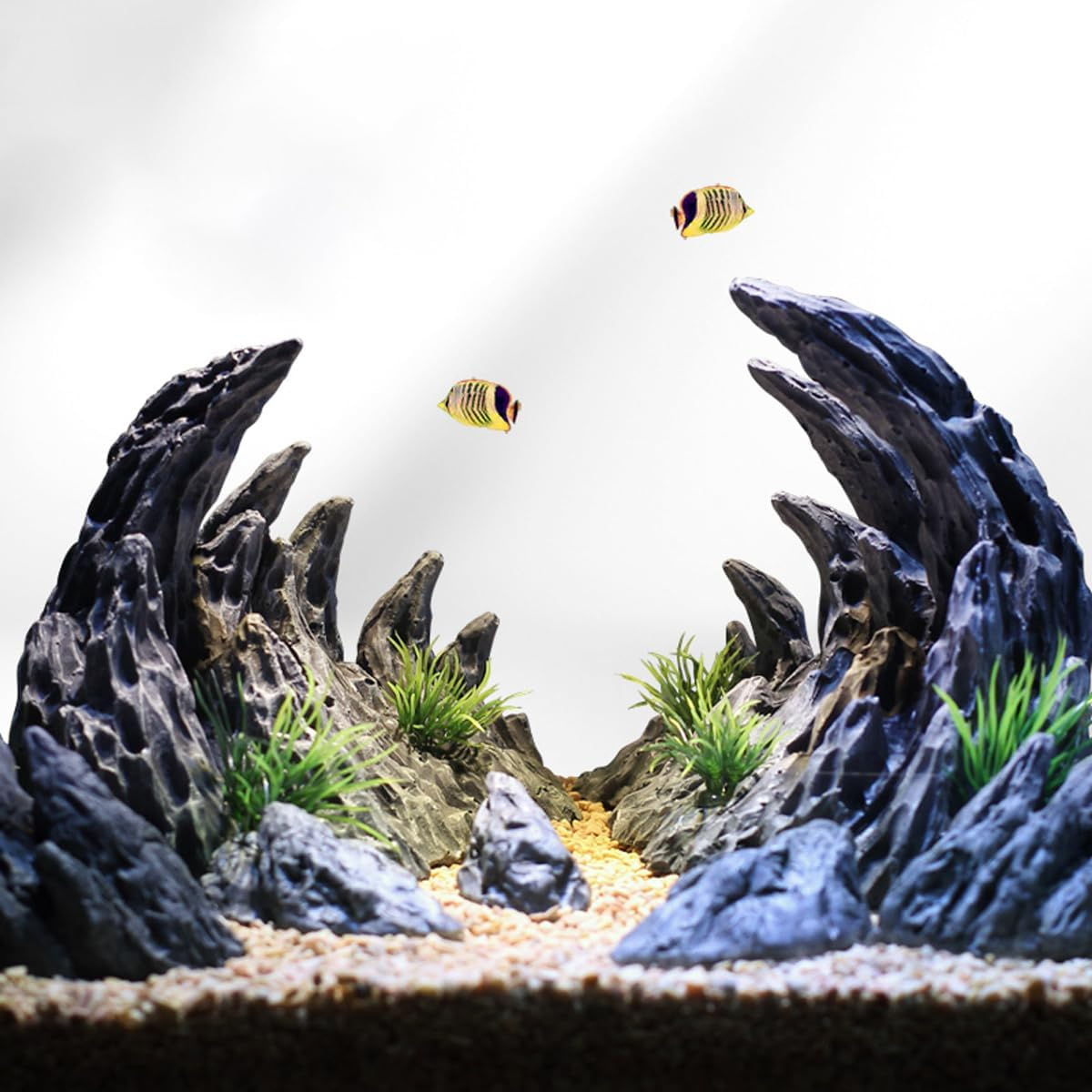 Fish Tank Simulation Resin Green Dragon Stone Canyon, Aquarium Landscape Decorative Rock Ornaments, Valley Stone Package image number 4
