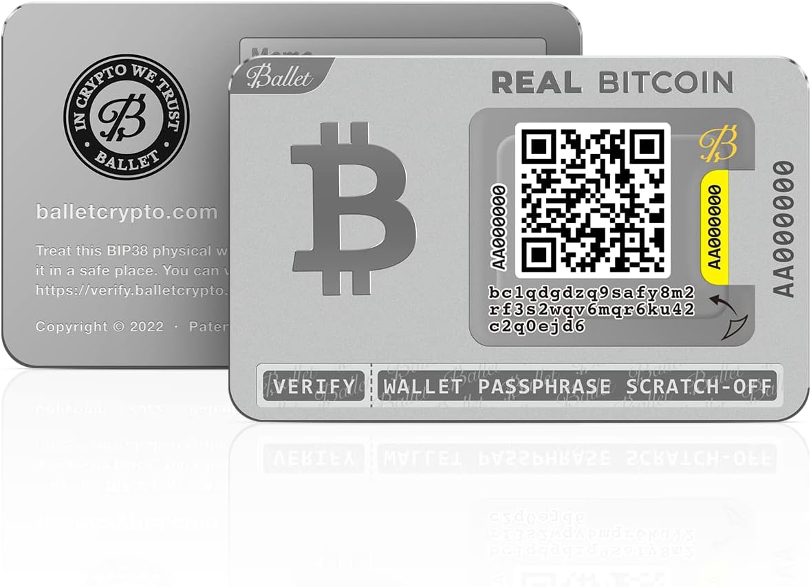 Ballet 3-Pack Gift Set REAL Bitcoin - the Easiest Crypto Cold Storage Card - Cryptocurrency Hardware Wallet with Multicurrency and NFT Support image number 1